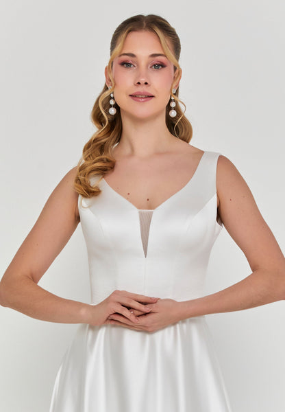 Sleeveless Maxi Satin Regular Wedding Dress Unit Price: €355