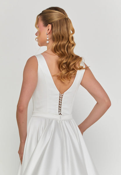 Sleeveless Maxi Satin Regular Wedding Dress Unit Price: €355
