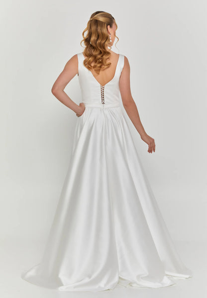 Sleeveless Maxi Satin Regular Wedding Dress Unit Price: €355