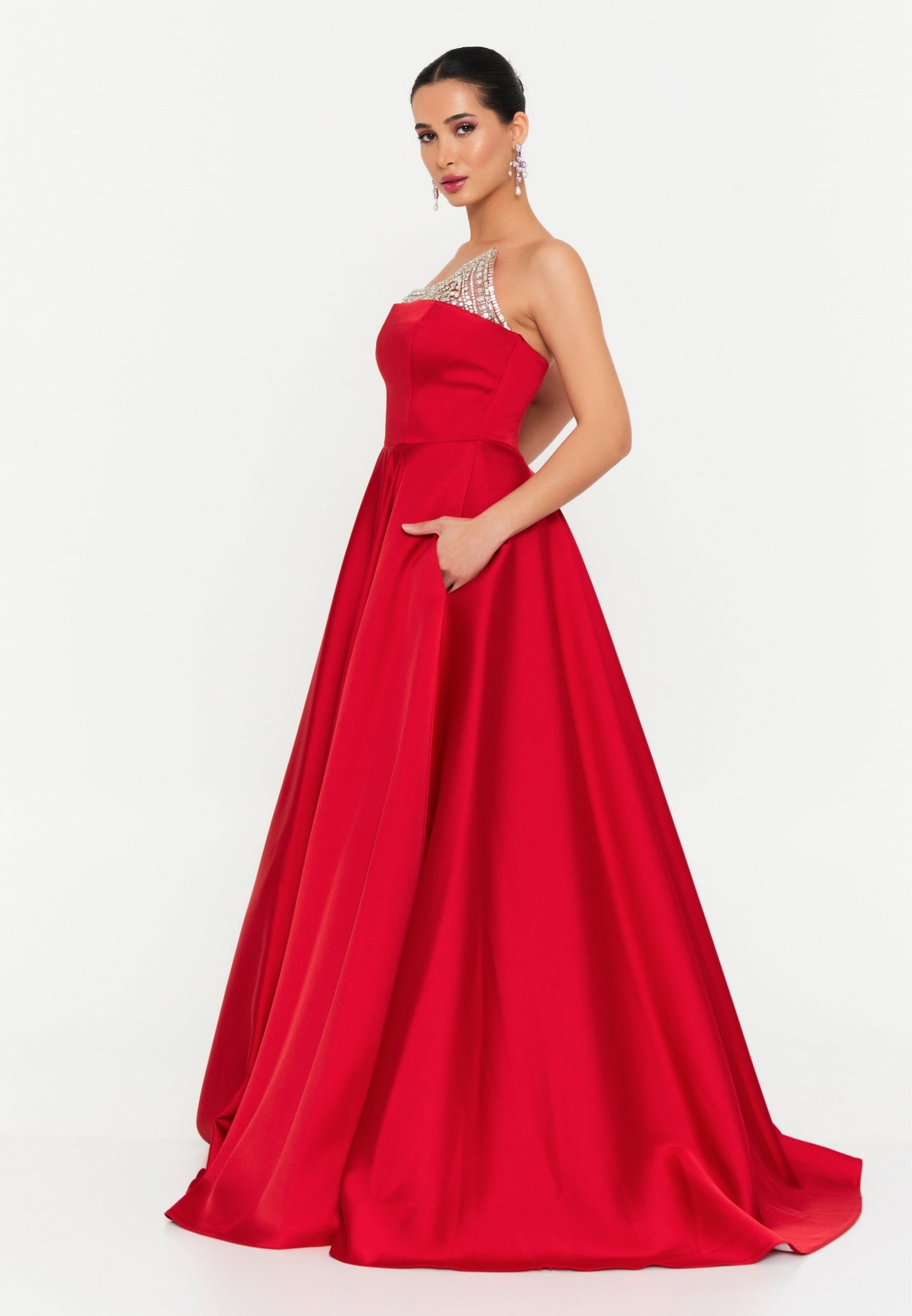 Strapless Maxi Polyester A - Line Regular Prom Dress Unit Price: €195
