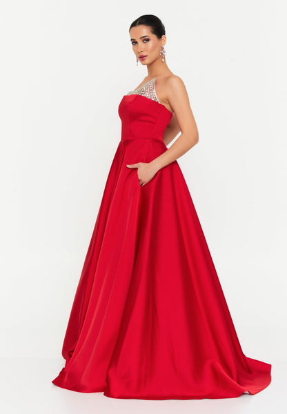Strapless Maxi Polyester A - Line Regular Prom Dress Unit Price: €195