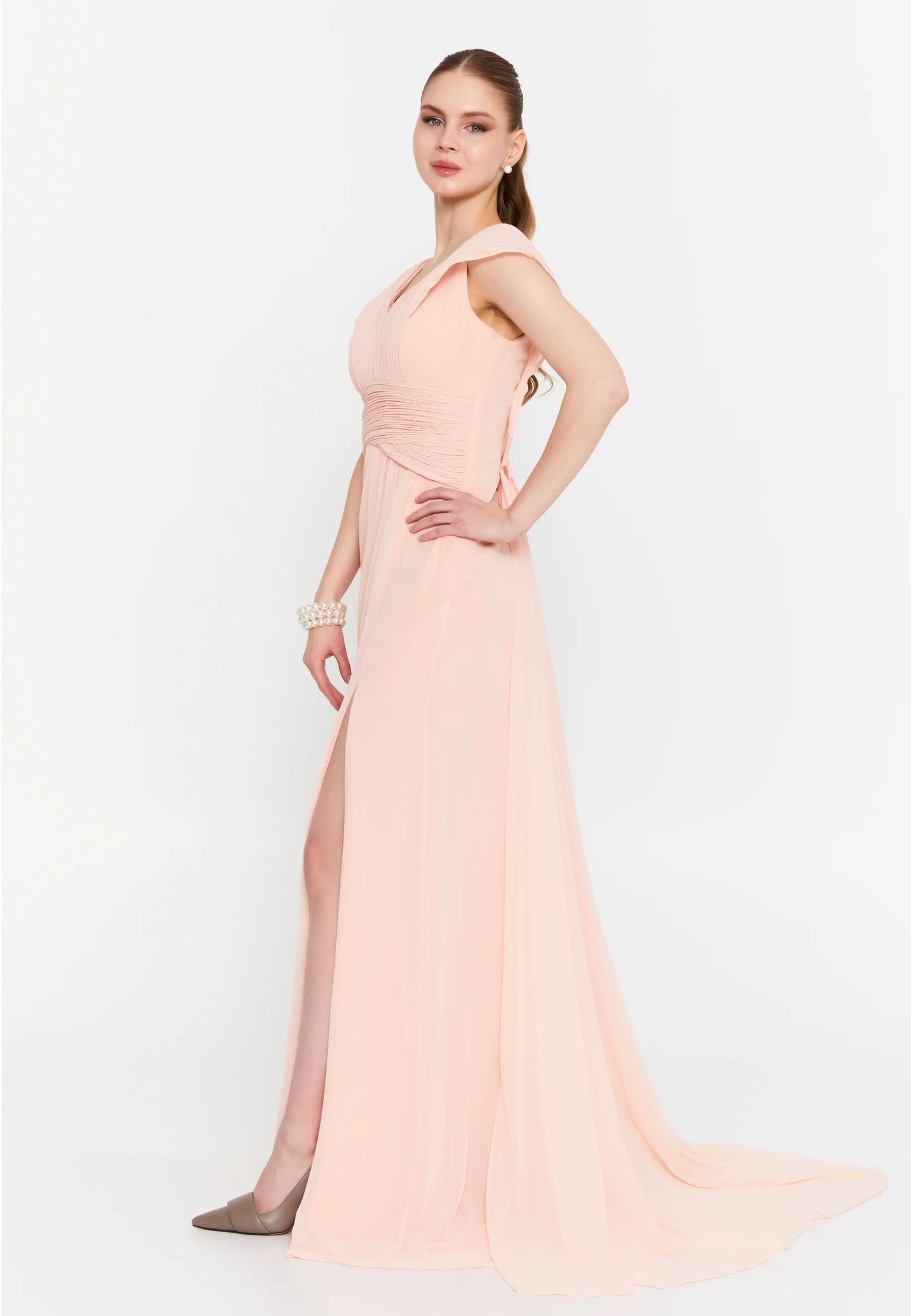 Sleeveless Maxi Chiffon Mermaid Regular Wedding Guest Dress Unit Price: €42