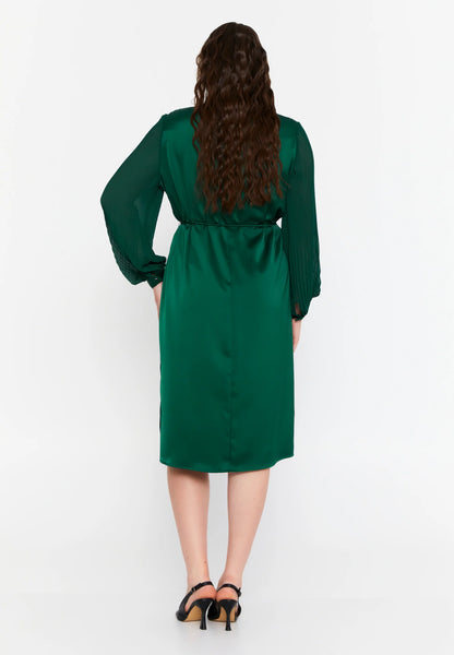 Long Sleeve Midi Satin Column Plus Size Evening Dress Unit Price: €29