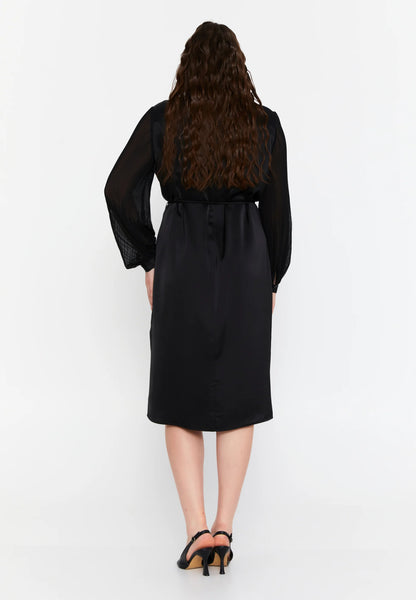 Long Sleeve Midi Satin Column Plus Size Evening Dress Unit Price: €29