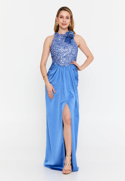 Sleeveless Maxi Satin Column Regular Wedding Guest Dress Unit Price: €47