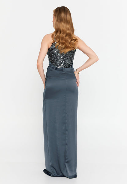 Sleeveless Maxi Satin Column Regular Wedding Guest Dress Unit Price: €47