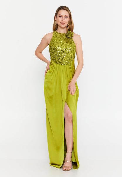 Sleeveless Maxi Satin Column Regular Wedding Guest Dress Unit Price: €47