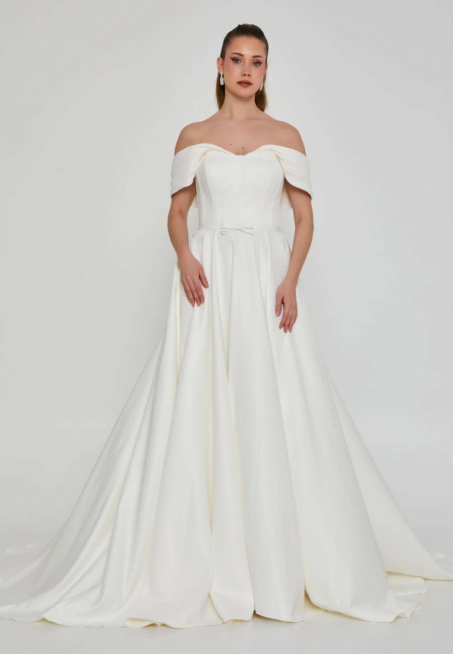 Off Shoulder Maxi Polyester Regular Wedding Dress Unit Price: €270