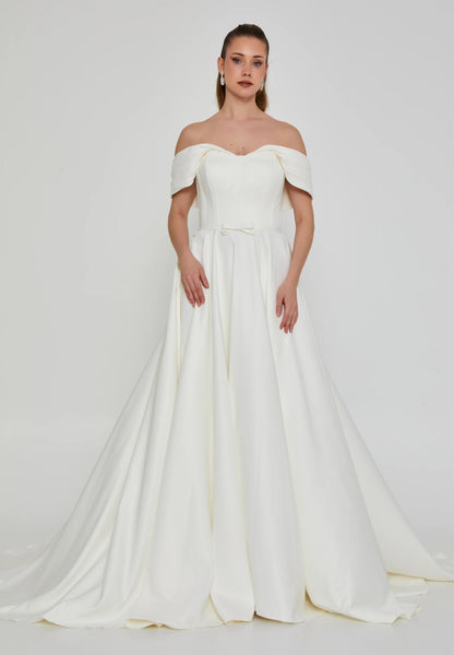 Off Shoulder Maxi Polyester Regular Wedding Dress Unit Price: €270