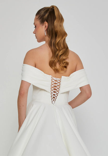 Off Shoulder Maxi Polyester Regular Wedding Dress Unit Price: €270