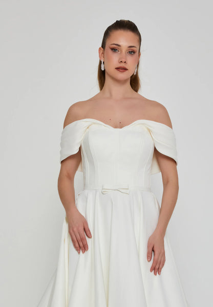 Off Shoulder Maxi Polyester Regular Wedding Dress Unit Price: €270