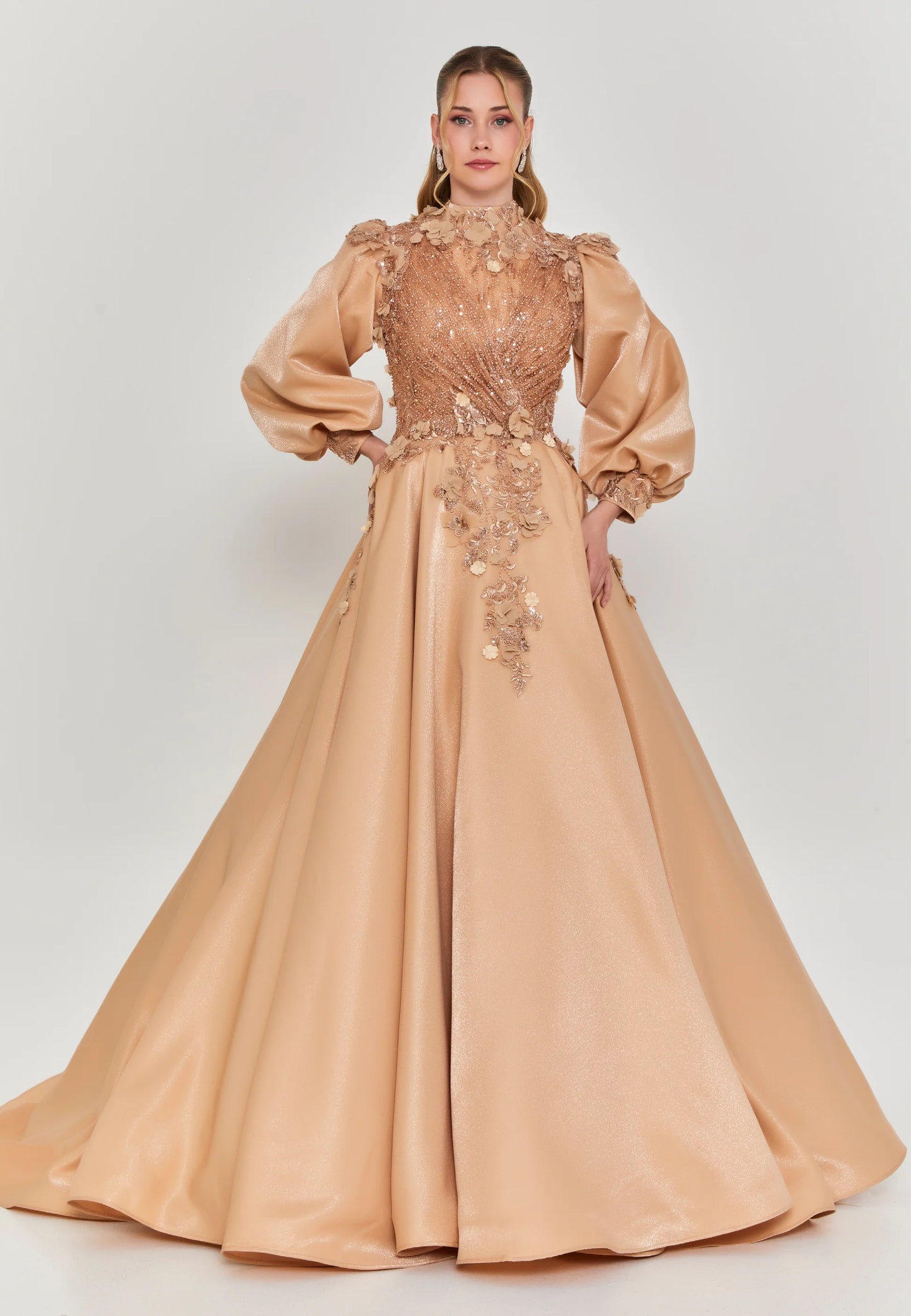 Long Sleeve Maxi Polyester Regular Engagement Dress Unit Price: €460