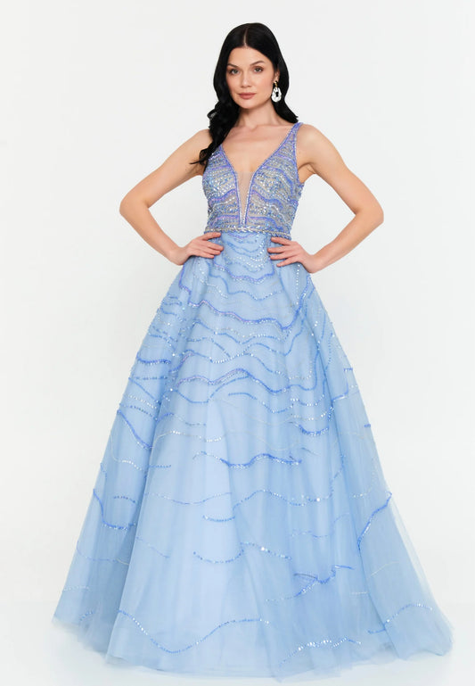 Sleeveless Maxi Tulle A - Line Regular Prom Dress Unit Price: €180