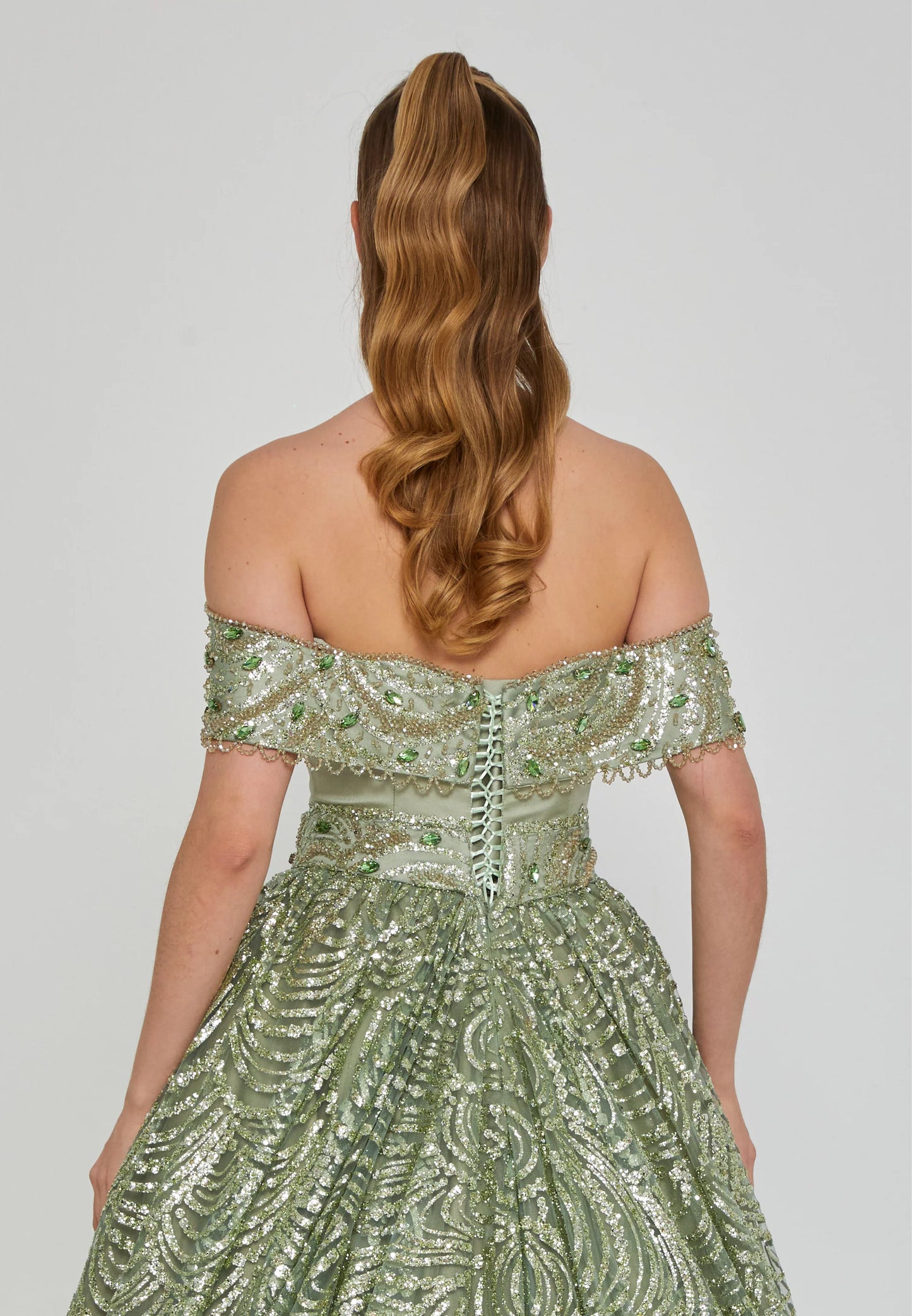 Off Shoulder Maxi Tulle Regular Engagement Dress Unit Price: €250