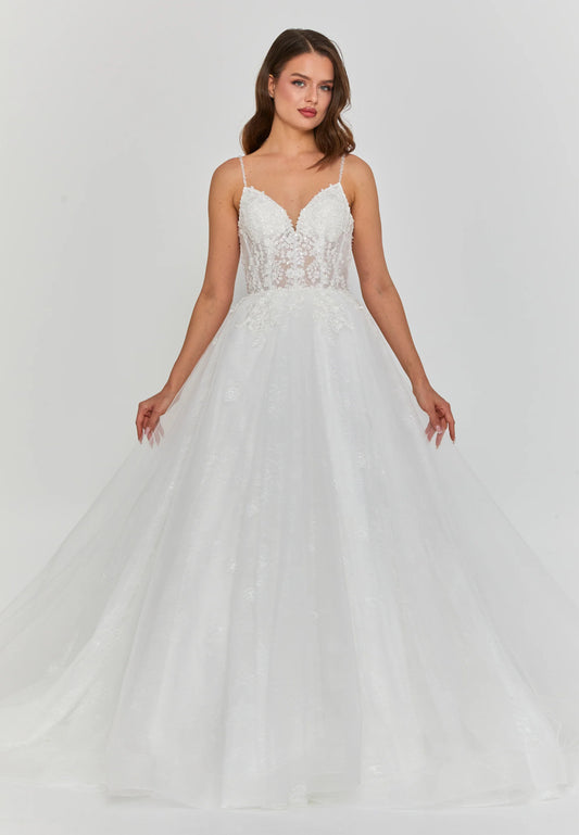 Sleeveless Maxi Tulle Regular Wedding Dress Unit Price: €330