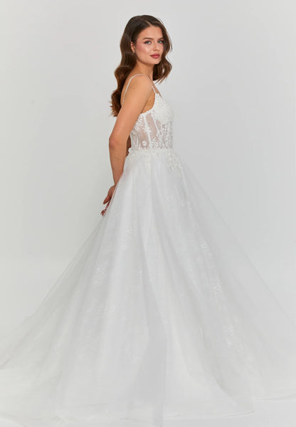 Sleeveless Maxi Tulle Regular Wedding Dress Unit Price: €330
