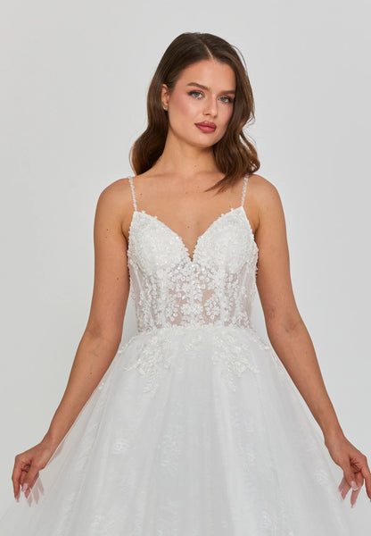 Sleeveless Maxi Tulle Regular Wedding Dress Unit Price: €330