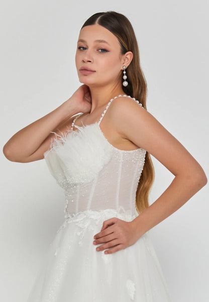 Sleeveless Maxi Tulle Regular Wedding Dress Unit Price: €300