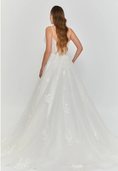 Sleeveless Maxi Tulle Regular Wedding Dress Unit Price: €300