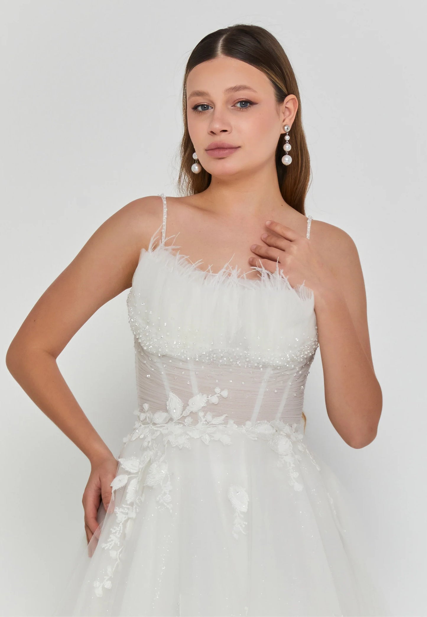 Sleeveless Maxi Tulle Regular Wedding Dress Unit Price: €300