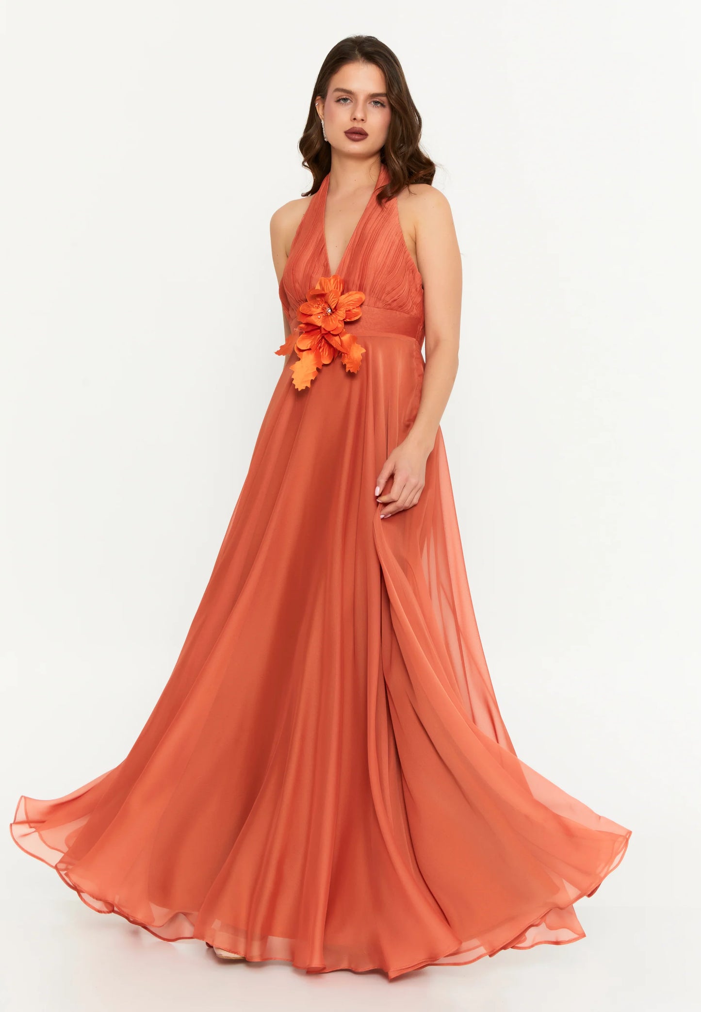 Sleeveless Maxi Chiffon Column Regular Evening Dress Unit Price: €130