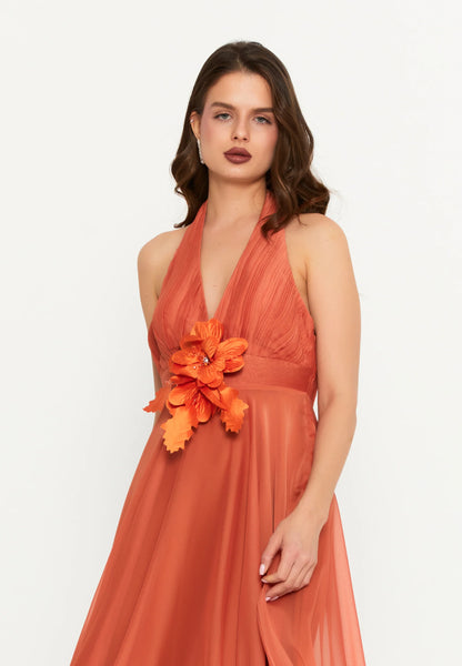 Sleeveless Maxi Chiffon Column Regular Evening Dress Unit Price: €130