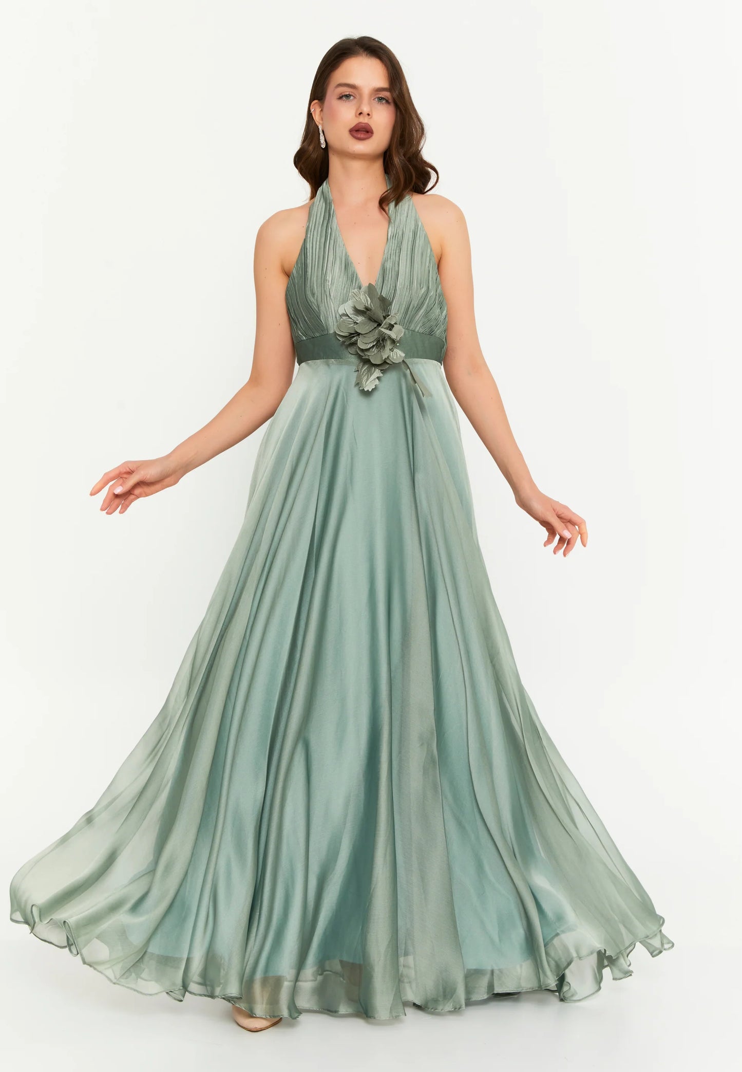 Sleeveless Maxi Chiffon Column Regular Evening Dress Unit Price: €130