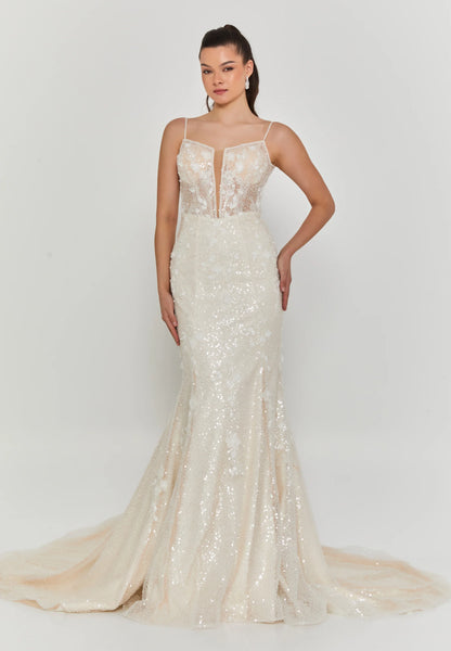 Sleeveless Maxi Tulle Regular Wedding Dress Unit Price: €590