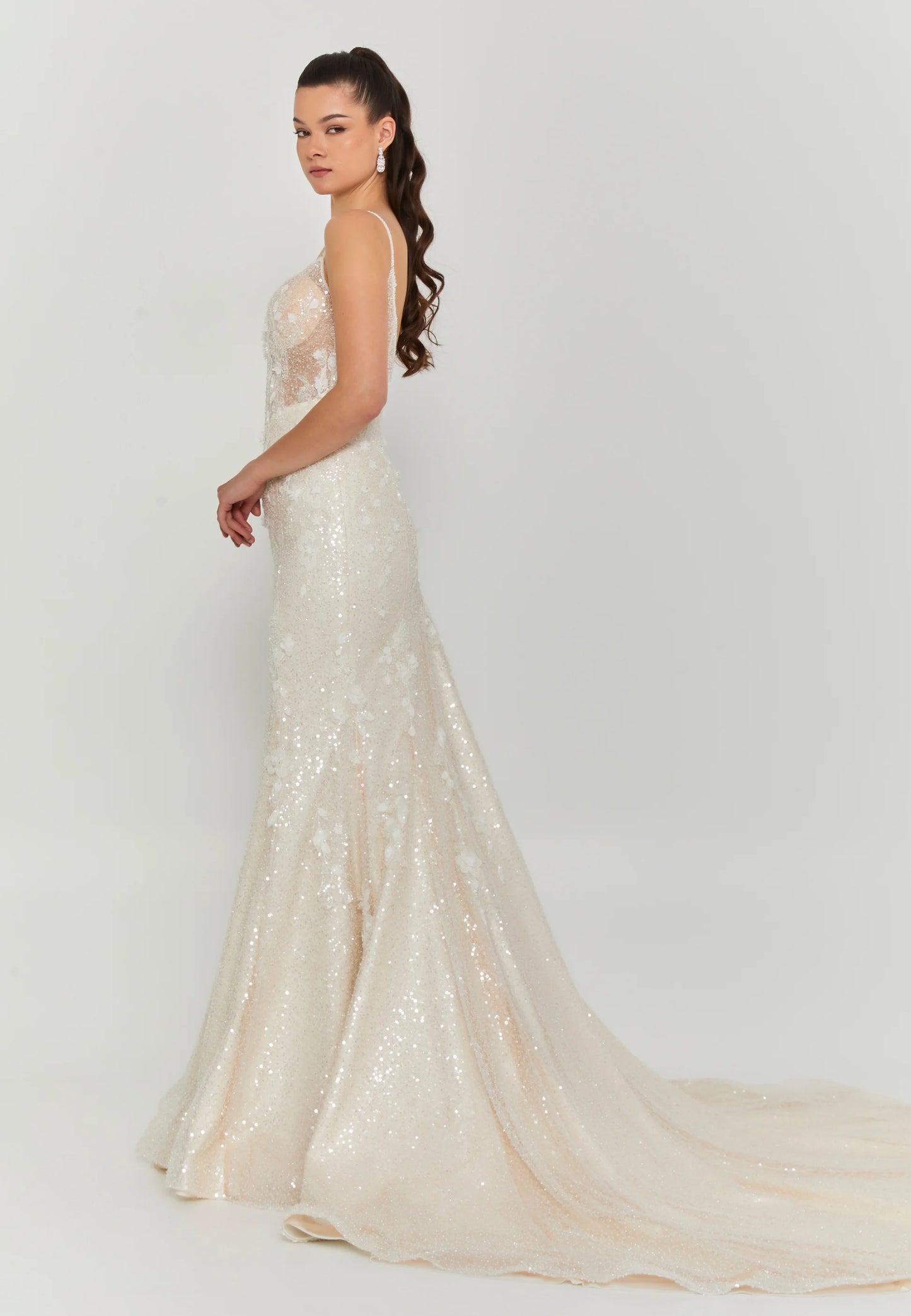 Sleeveless Maxi Tulle Regular Wedding Dress Unit Price: €590