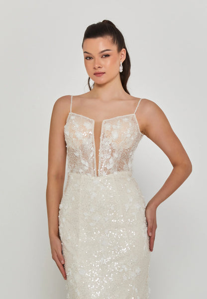 Sleeveless Maxi Tulle Regular Wedding Dress Unit Price: €590