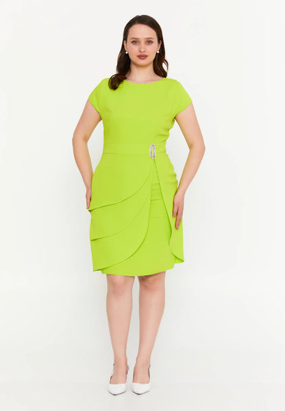 Short Sleeve Midi Viscose Column Plus Size Evening Dress Unit Price: €47