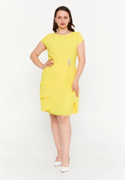 Short Sleeve Midi Viscose Column Plus Size Evening Dress Unit Price: €47