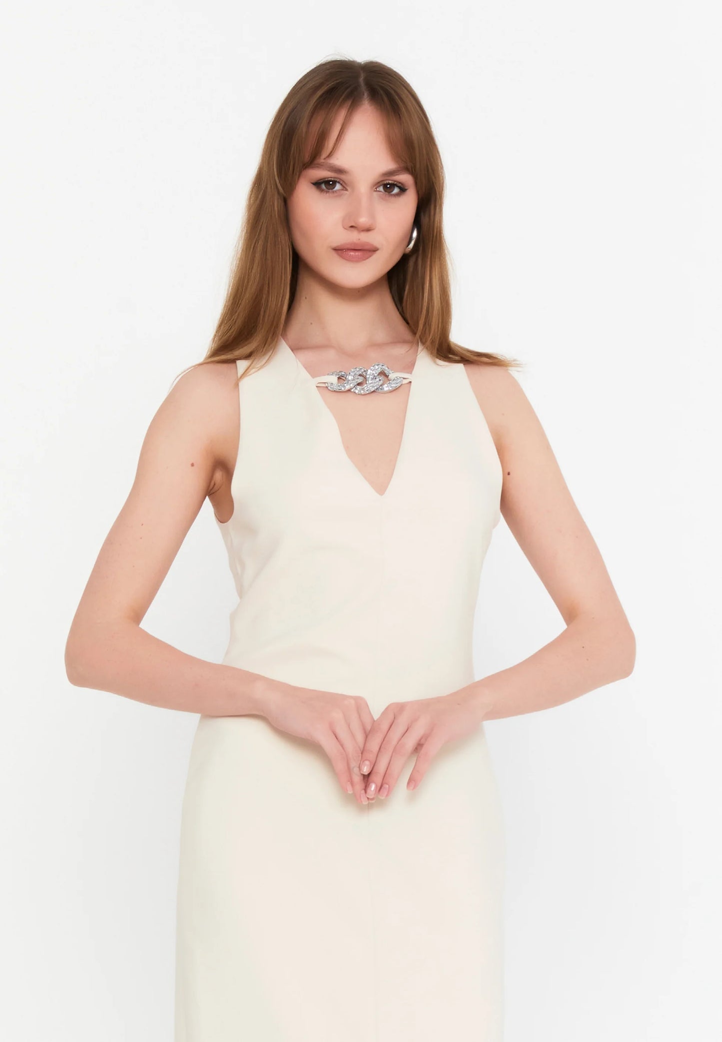 Sleeveless Midi Viscose Column Regular Evening Dress Unit Price: €23