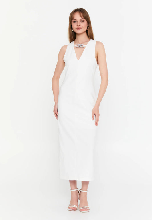 Sleeveless Midi Viscose Column Regular Evening Dress Unit Price: €23