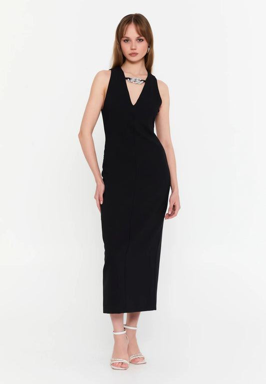 Sleeveless Midi Viscose Column Regular Evening Dress Unit Price: €23