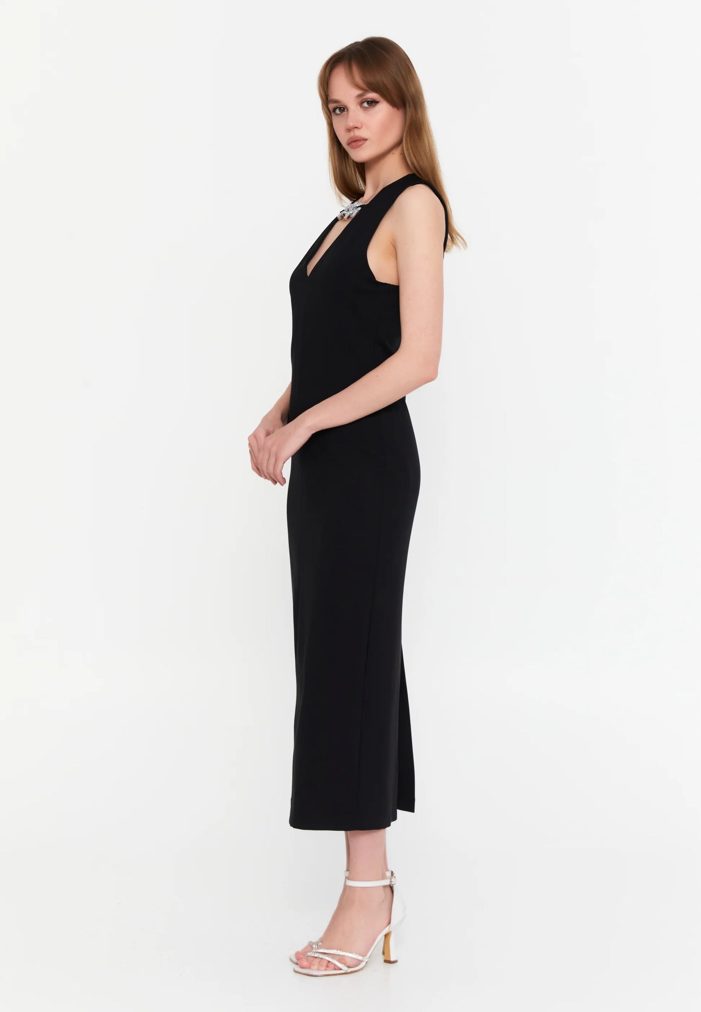 Sleeveless Midi Viscose Column Regular Evening Dress Unit Price: €23