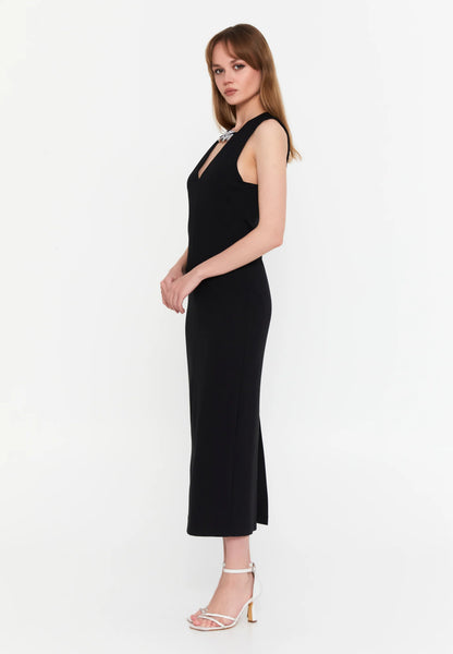 Sleeveless Midi Viscose Column Regular Evening Dress Unit Price: €23