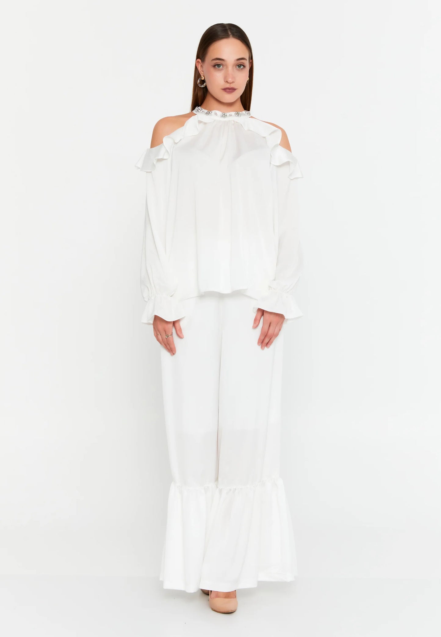 Long Sleeve With Stones Regular Blouse Unit Price: €18