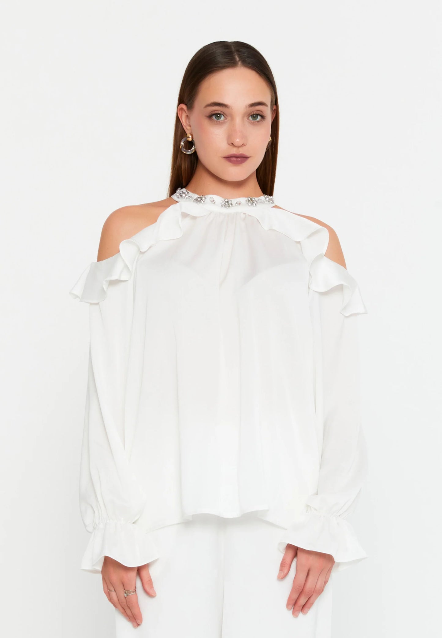 Long Sleeve With Stones Regular Blouse Unit Price: €18