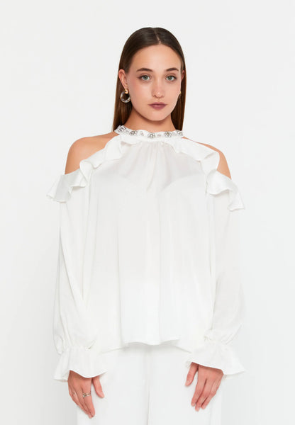 Long Sleeve With Stones Regular Blouse Unit Price: €18