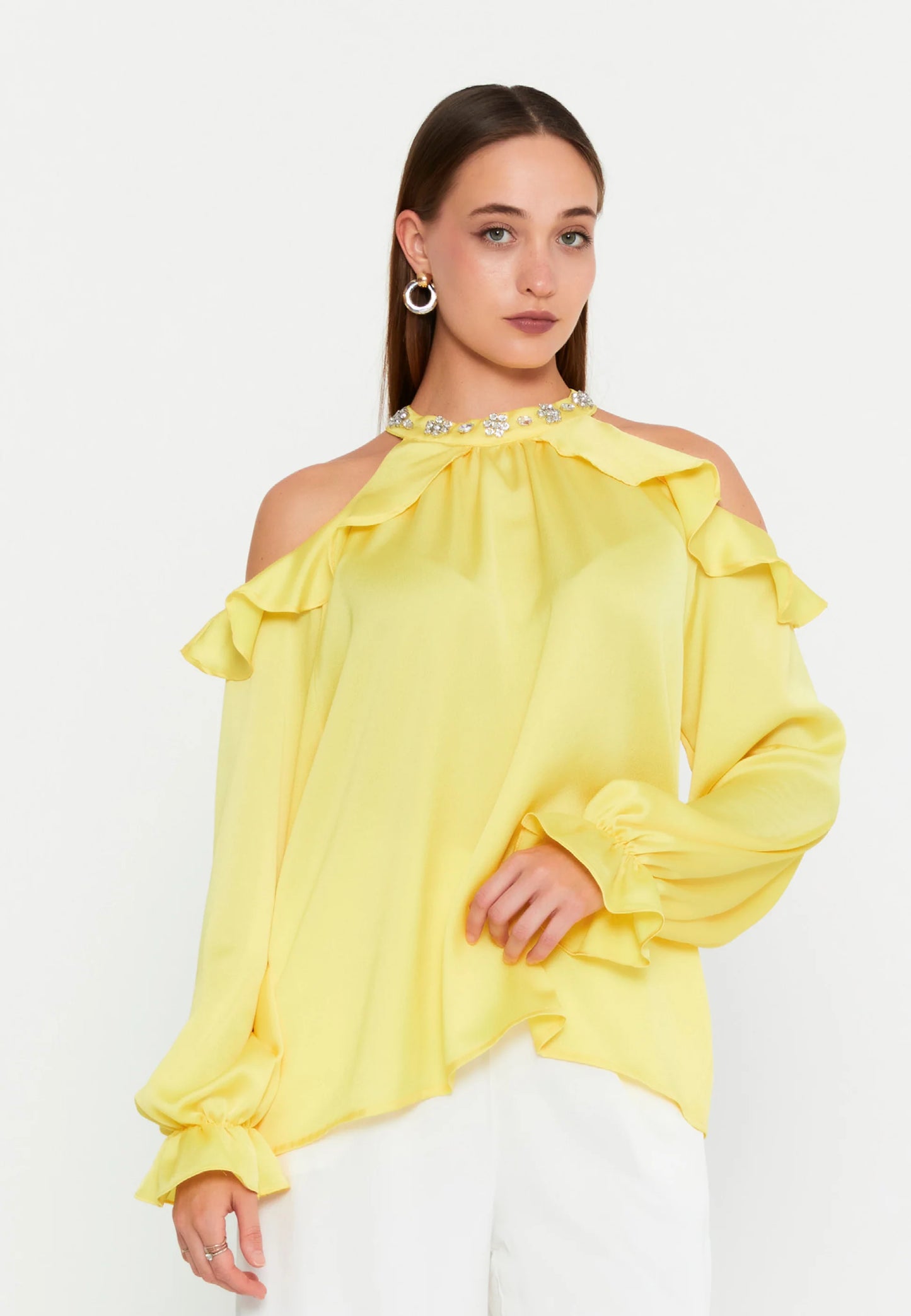 Long Sleeve With Stones Regular Blouse Unit Price: €18