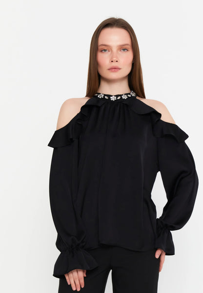 Long Sleeve With Stones Regular Blouse Unit Price: €18