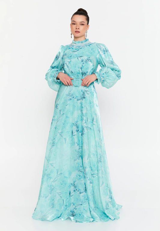 Long Sleeve Maxi Chiffon Column Regular Wedding Guest Dress Unit Price: €115