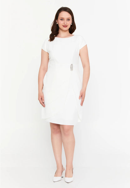 Short Sleeve Midi Viscose Column Plus Size Evening Dress Unit Price: €47