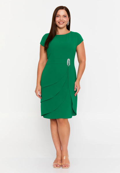 Short Sleeve Midi Viscose Column Plus Size Evening Dress Unit Price: €47