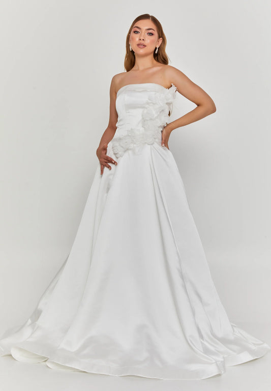 Strapless Maxi Polyester Regular Wedding Dress Unit Price: €375