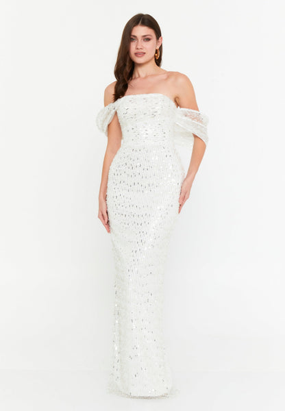 Off Shoulder Maxi Tulle Mermaid Regular Wedding Guest Dress Unit Price: €58