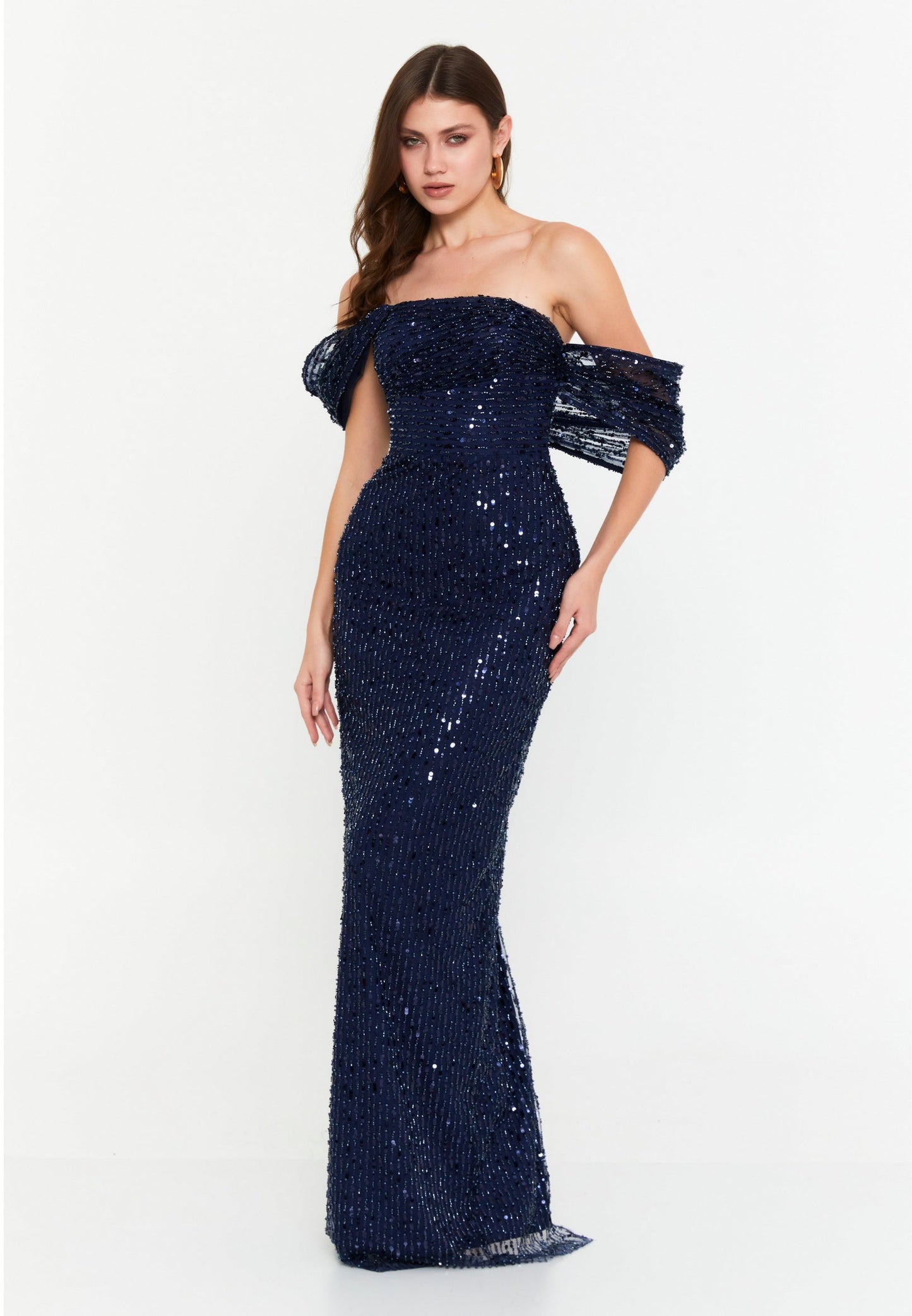 Off Shoulder Maxi Tulle Mermaid Regular Wedding Guest Dress Unit Price: €58