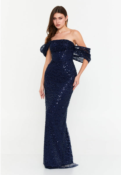 Off Shoulder Maxi Tulle Mermaid Regular Wedding Guest Dress Unit Price: €58