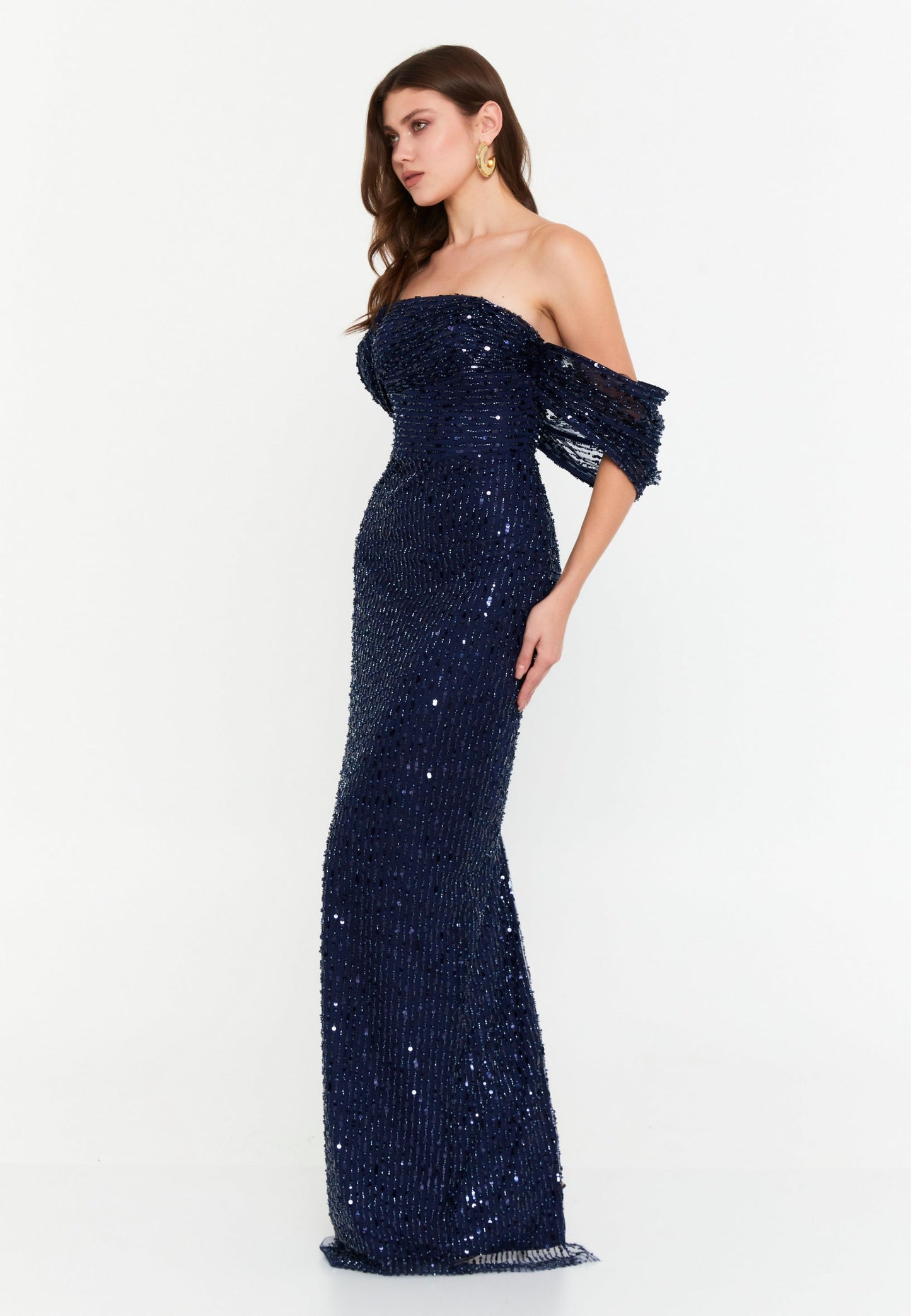 Off Shoulder Maxi Tulle Mermaid Regular Wedding Guest Dress Unit Price: €58